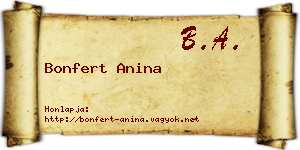 Bonfert Anina névjegykártya